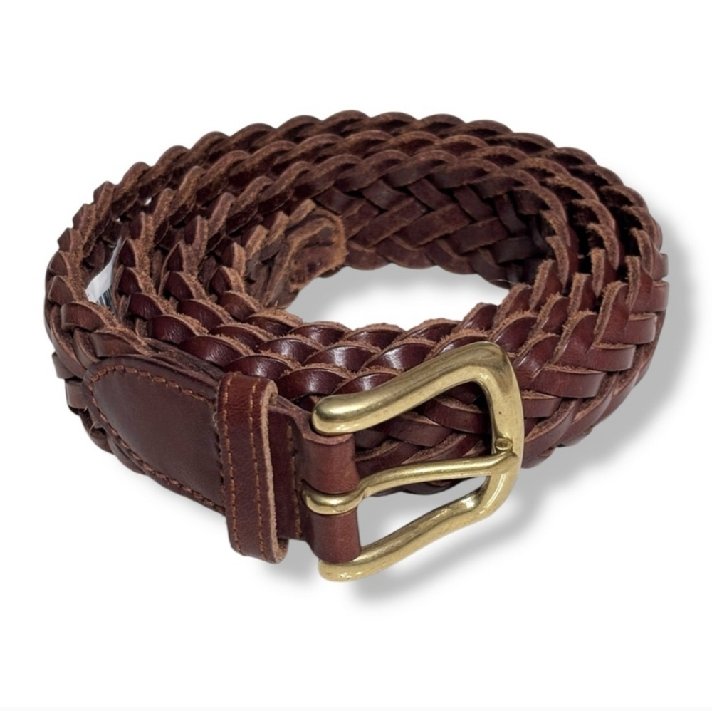 Brown Essential Braided Leather Belt Large (36-38)